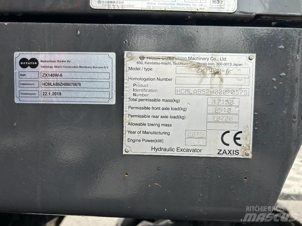 Hitachi ZX 140 W-6 حفارات بعجل