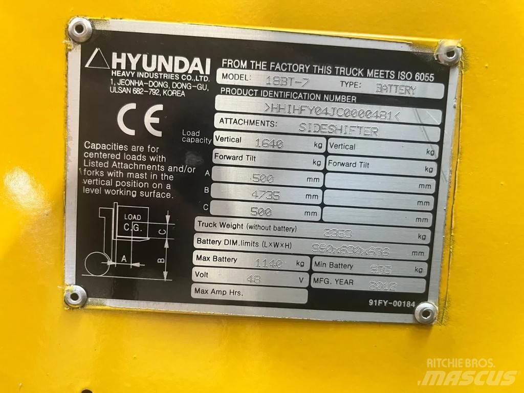 Hyundai 18BT-7 شاحنات ذات رافعات شوكية تعمل بالكهرباء