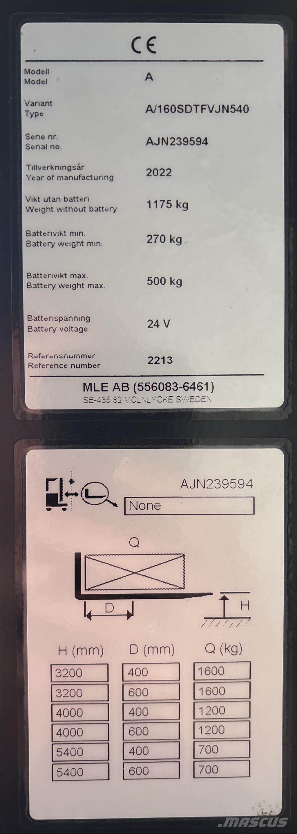 Atlet A160 شاحنات مناولة ذاتية الدفع