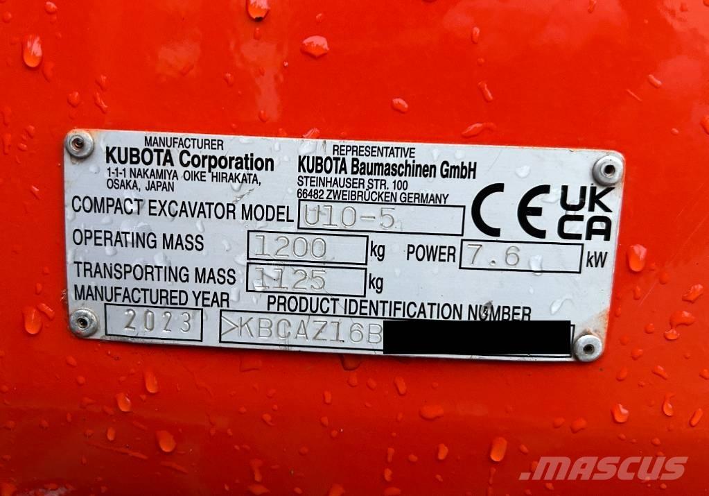 Kubota U 10-5 حفارات صغيرة أقل من 7 طن (حفارات صغيرة)