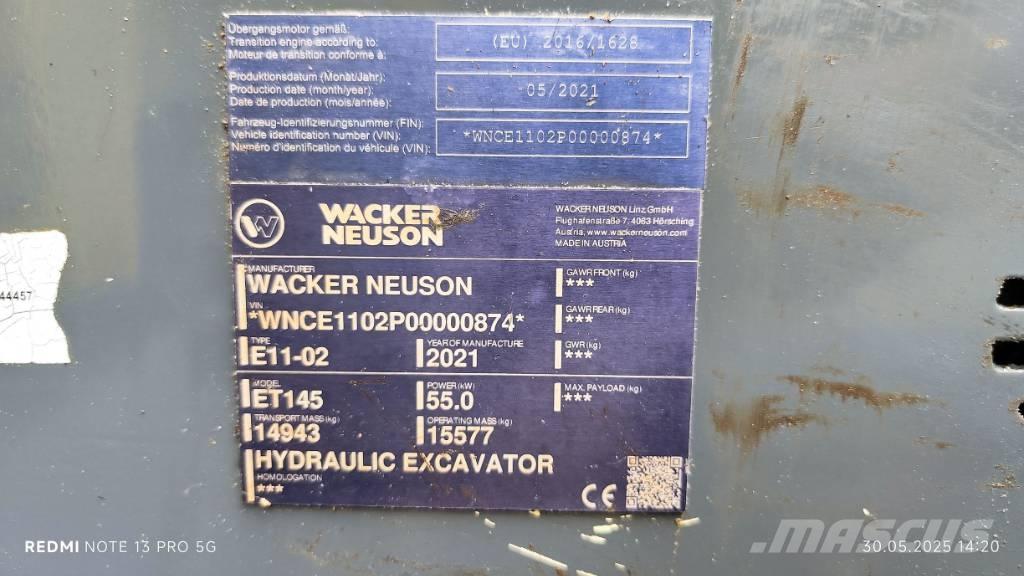 Wacker Neuson ET 145 حفارات زحافة