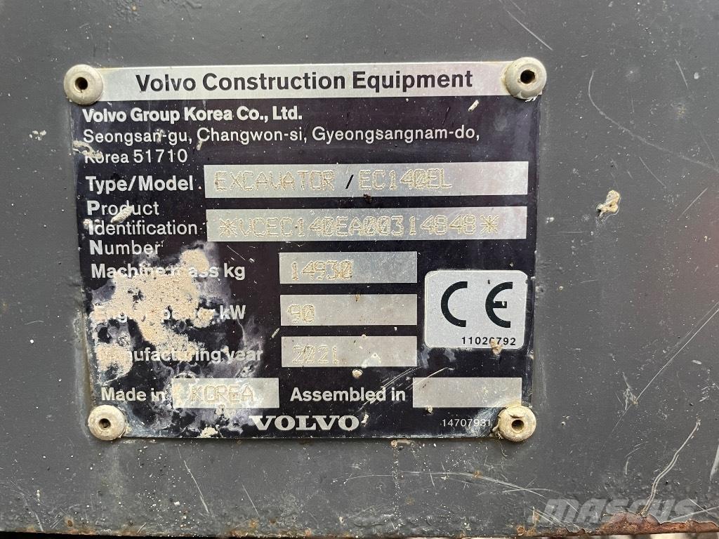 Volvo EC 140 EL حفارات زحافة