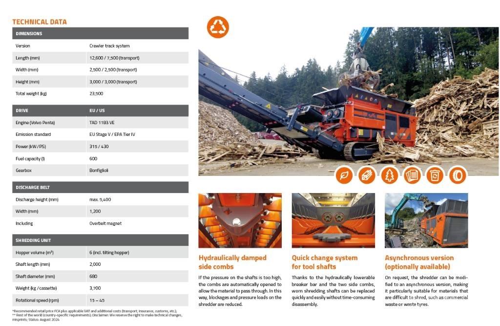 Arjes Eurec S-850 آلات تمزيق المخلفات