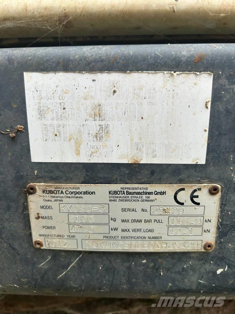 Kubota KX 080-3 حفارات وسط 7 طن - 12 طن