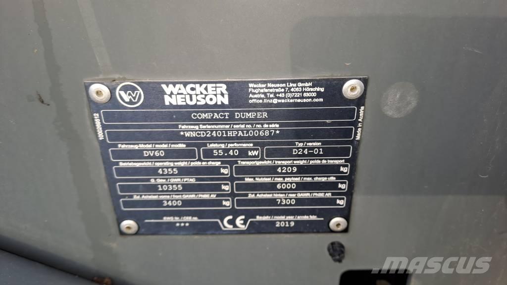 Wacker Neuson DV60 عربات نقل قلابة للمواقع