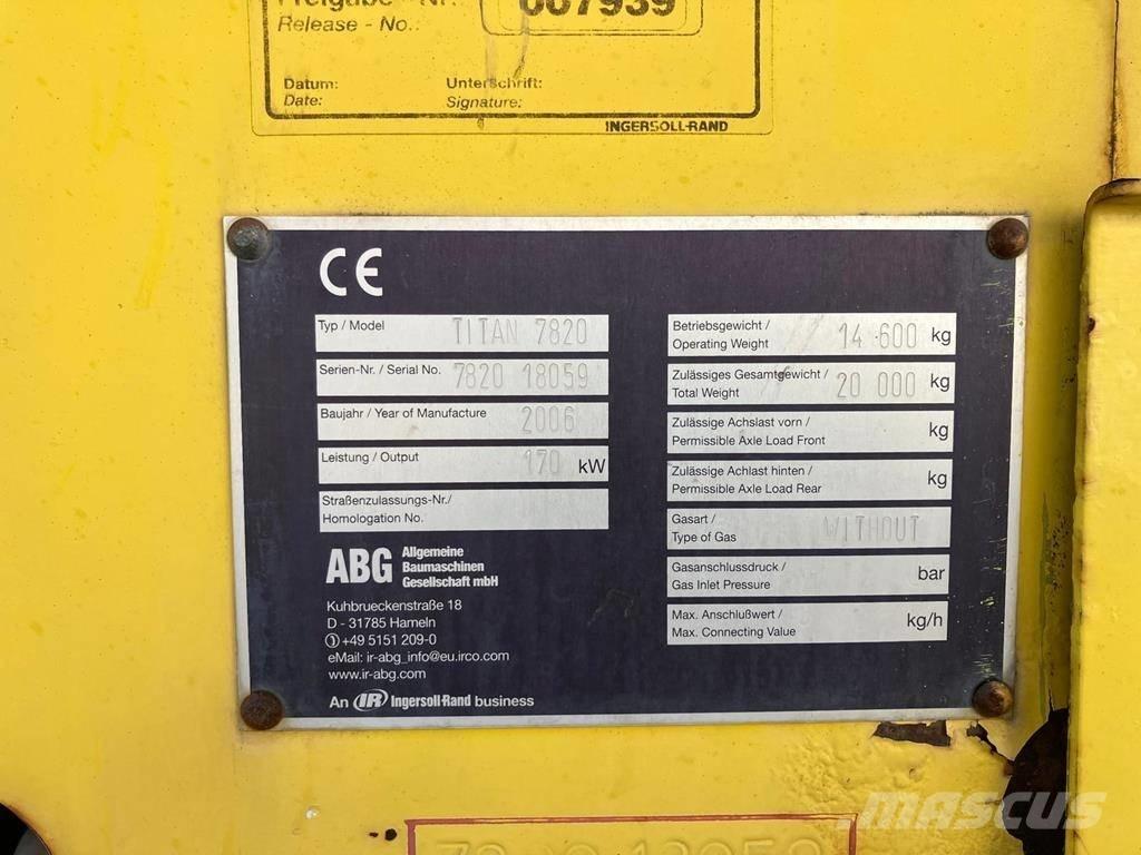 Volvo ABG 7820 معدات السفلتة