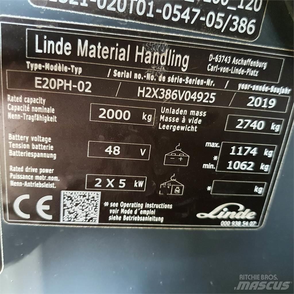 Linde E20PH شاحنات ذات رافعات شوكية تعمل بالكهرباء