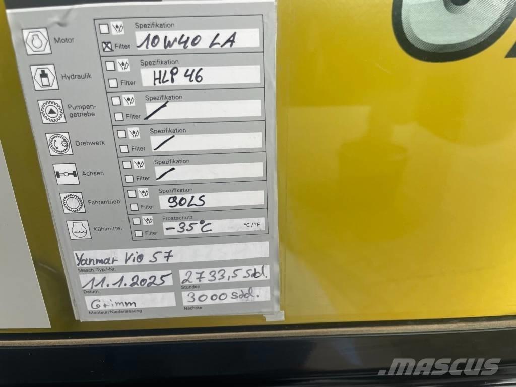 Yanmar Vio 57 - 6A حفارات صغيرة أقل من 7 طن (حفارات صغيرة)