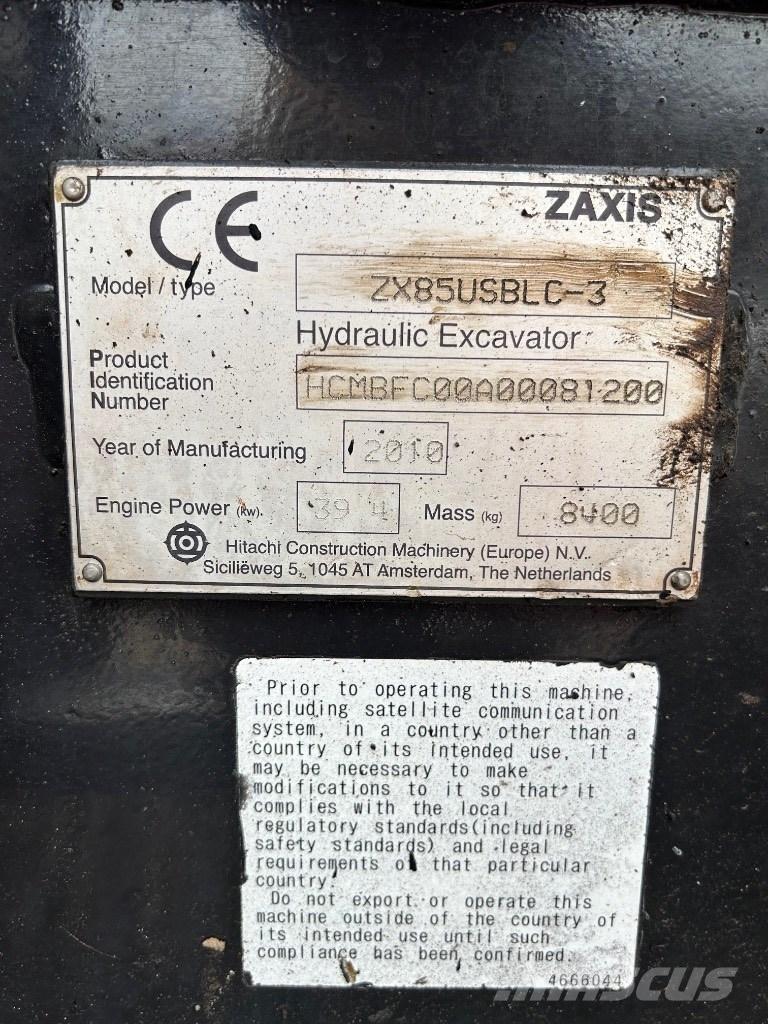 Hitachi Zaxis 85 USB حفارات وسط 7 طن - 12 طن