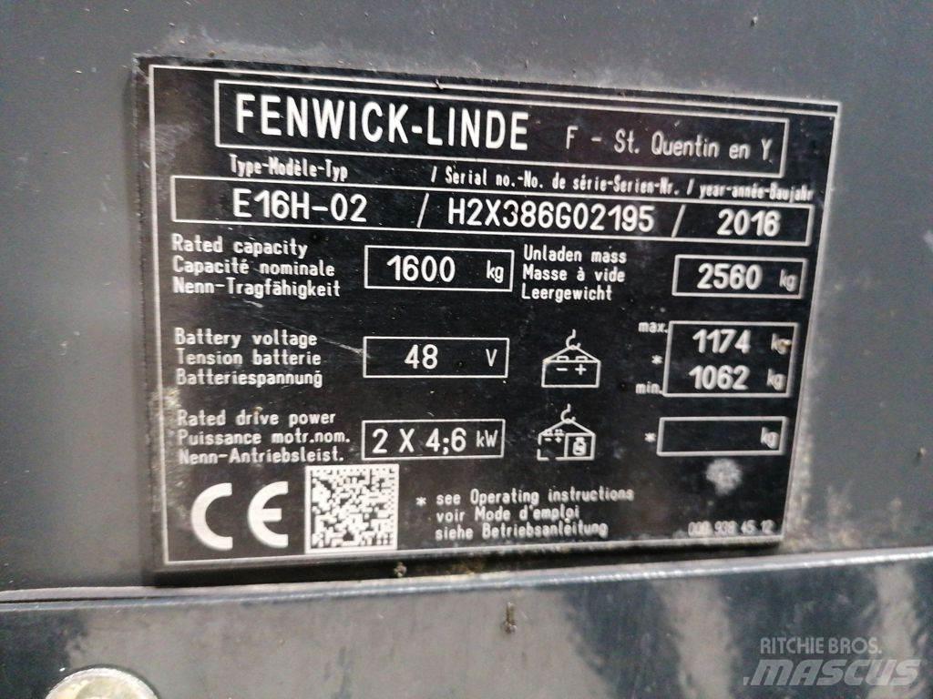 Linde E16H-02 شاحنات ذات رافعات شوكية تعمل بالكهرباء