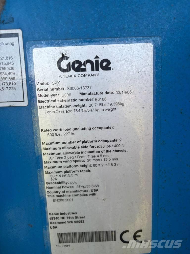Genie S 60 رافعات سلة تلسكوبية