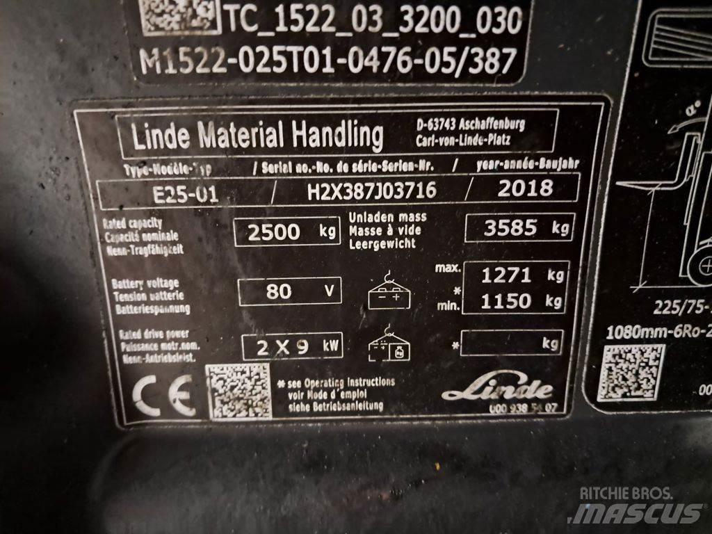Linde E25-01 شاحنات ذات رافعات شوكية تعمل بالكهرباء