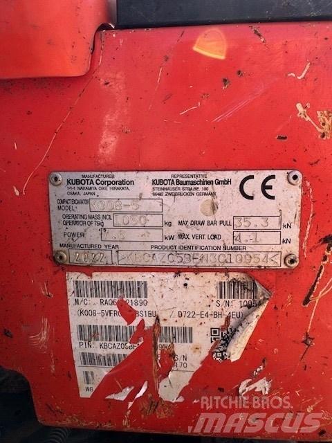 Kubota K 008-5 حفارات صغيرة أقل من 7 طن (حفارات صغيرة)