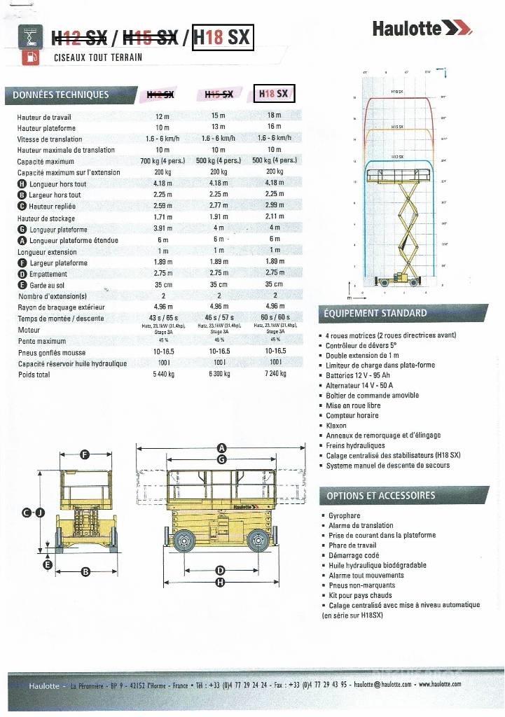 Haulotte H 18 SX رافعات مقصية الشكل