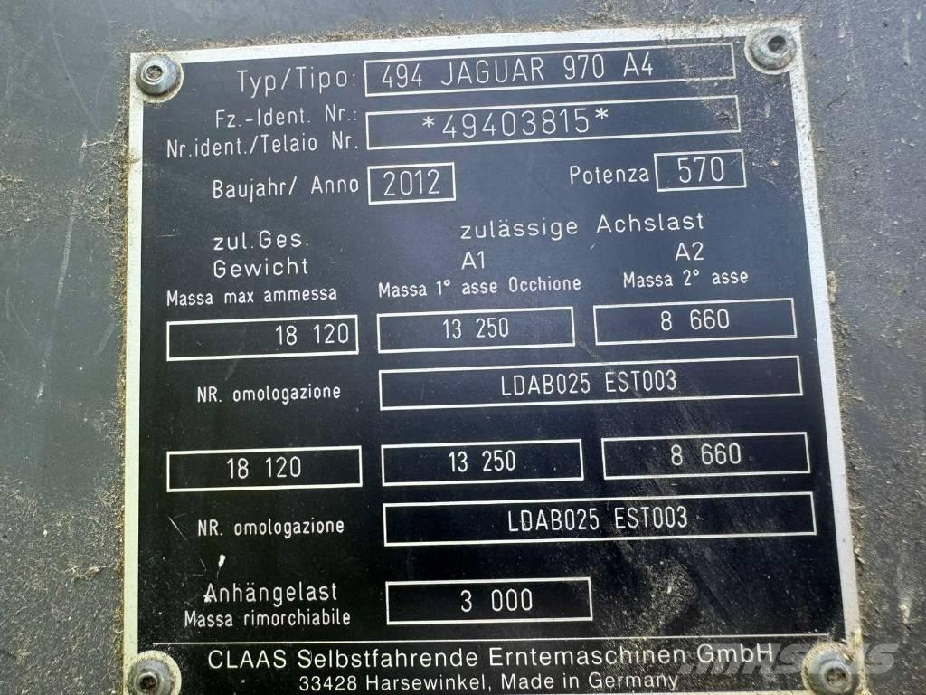 CLAAS Jaguar 970 علافات ذاتية الدفع