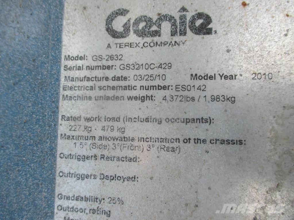 Genie GS 2632 رافعات مقصية الشكل