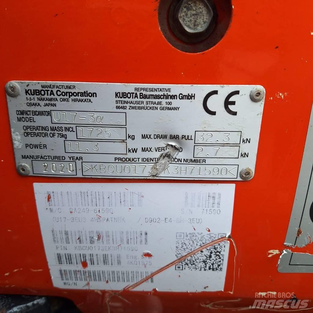 Kubota U 17-3 حفارات صغيرة أقل من 7 طن (حفارات صغيرة)