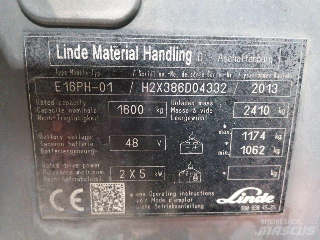 Linde E16PH-01 شاحنات ذات رافعات شوكية تعمل بالكهرباء