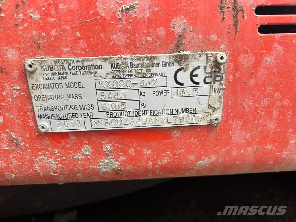Kubota KX 080-4 A2 حفارات صغيرة أقل من 7 طن (حفارات صغيرة)