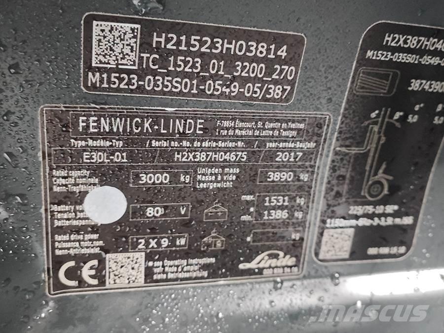 Linde E30L-01 شاحنات ذات رافعات شوكية تعمل بالكهرباء
