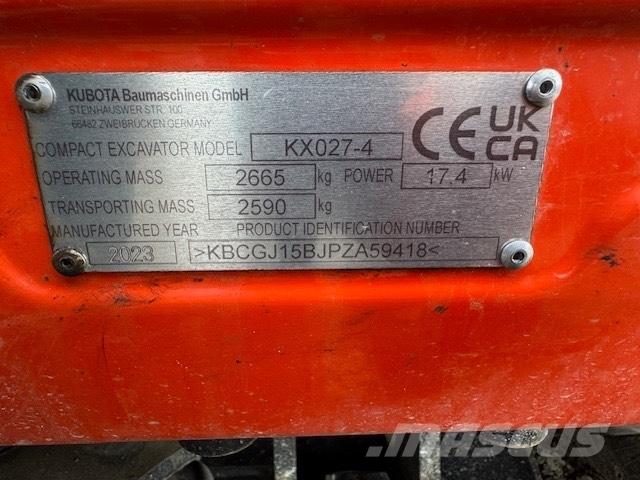 Kubota KX 027-4 حفارات صغيرة أقل من 7 طن (حفارات صغيرة)