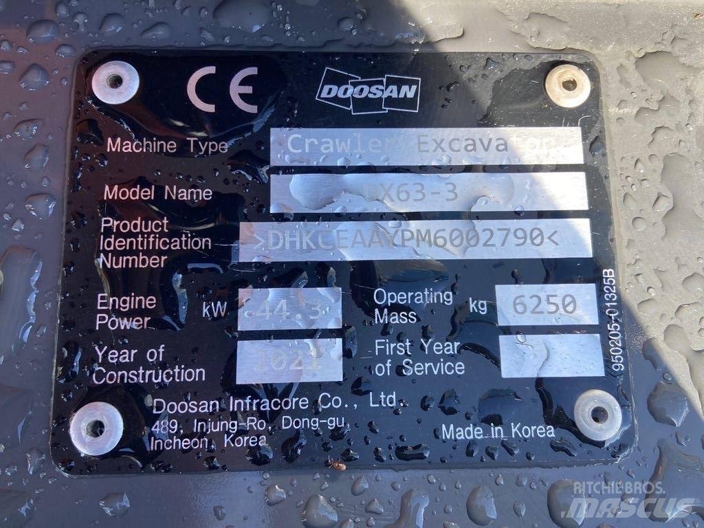 Doosan DX63-3 حفارات زحافة