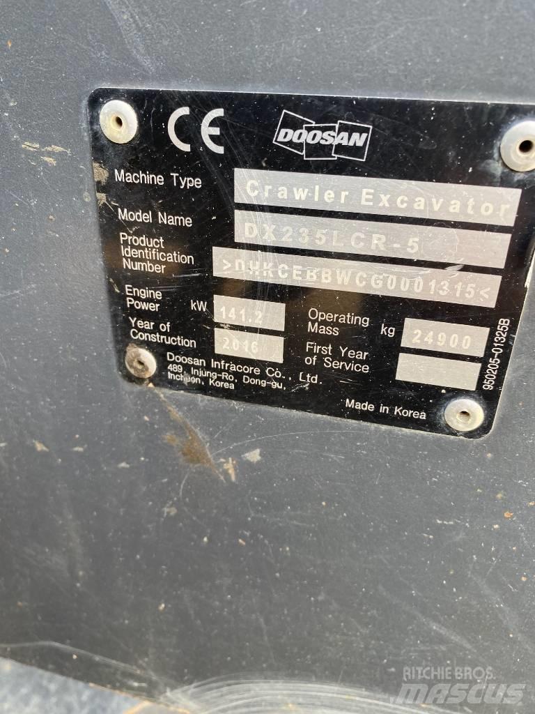 Doosan DX 235 LCR حفارات زحافة