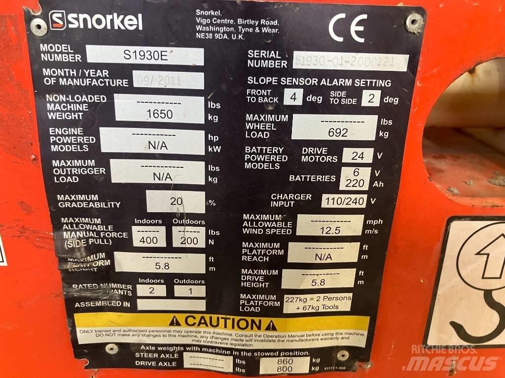 Snorkel S 1930 E رافعات مقصية الشكل