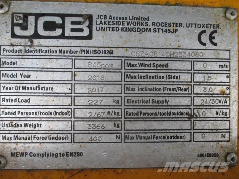 JCB S4550E رافعات مقصية الشكل