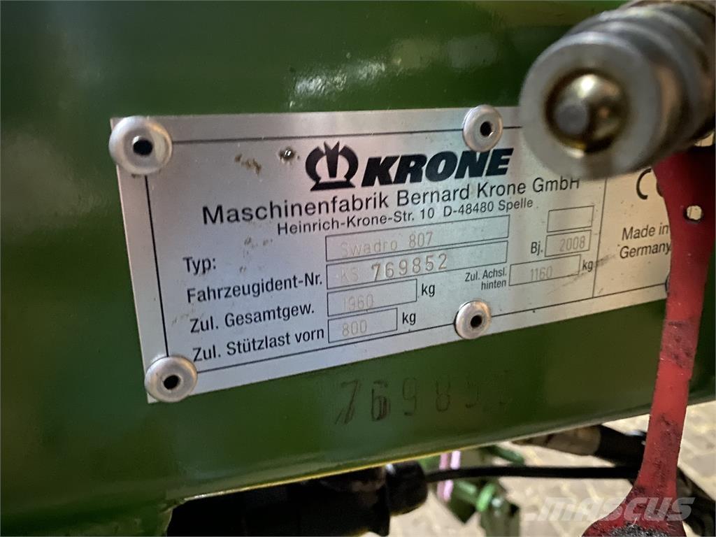 Krone Swadro 807 مكابس وميبسات التبن