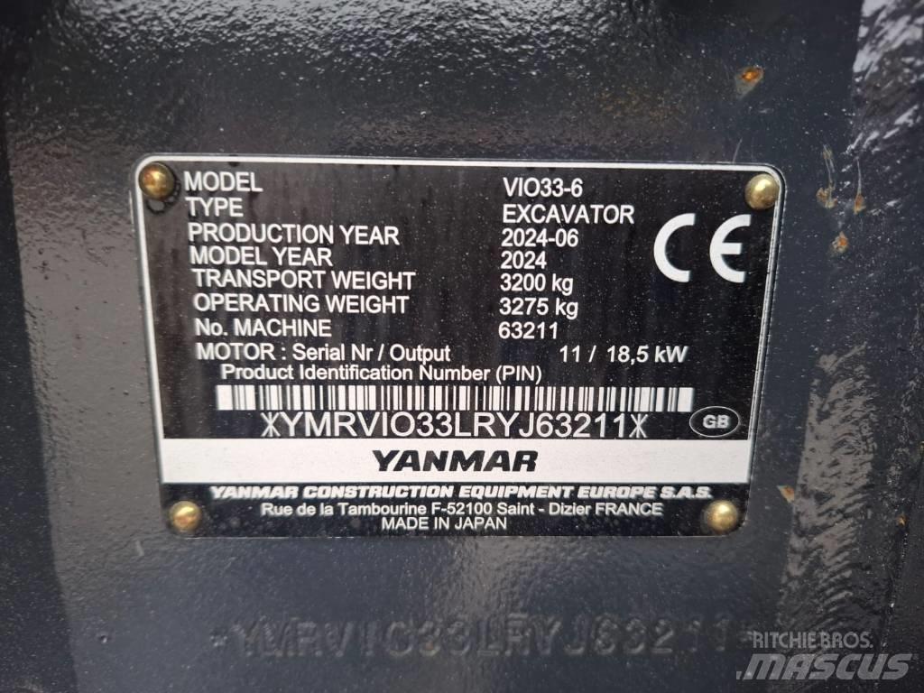 Yanmar Vio 33-6 حفارات صغيرة أقل من 7 طن (حفارات صغيرة)