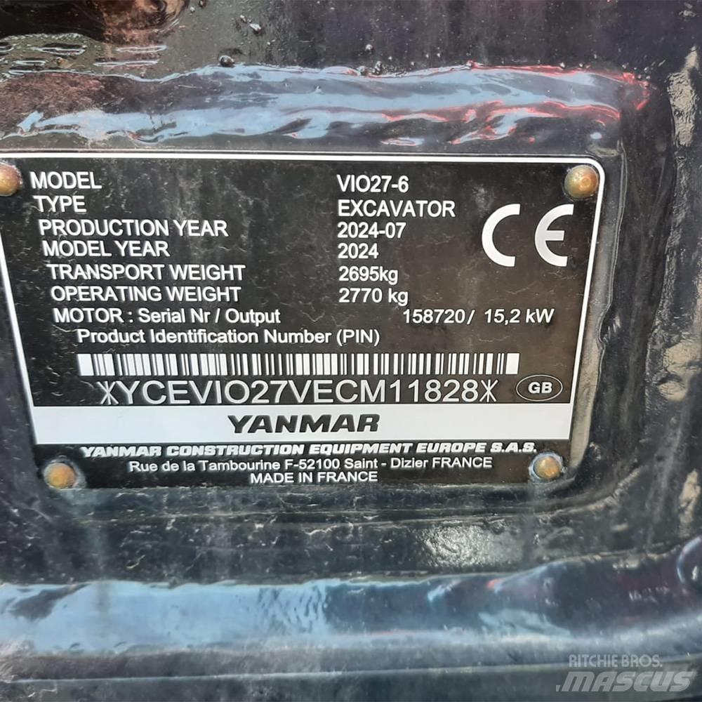 Yanmar Vio 27 حفارات صغيرة أقل من 7 طن (حفارات صغيرة)
