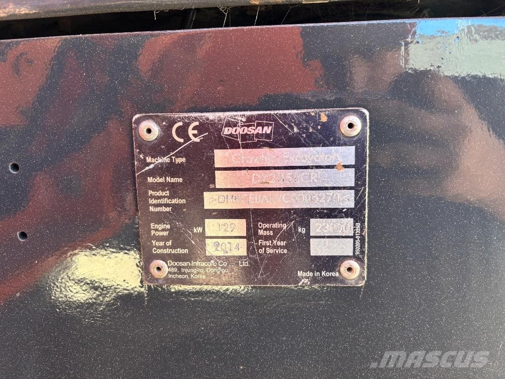 Doosan DX 235 LCR حفارات زحافة