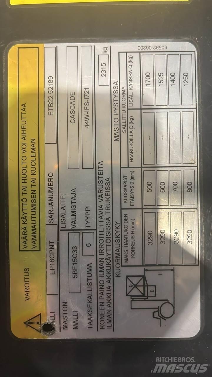  CMTPE شاحنات ذات رافعات شوكية تعمل بالكهرباء