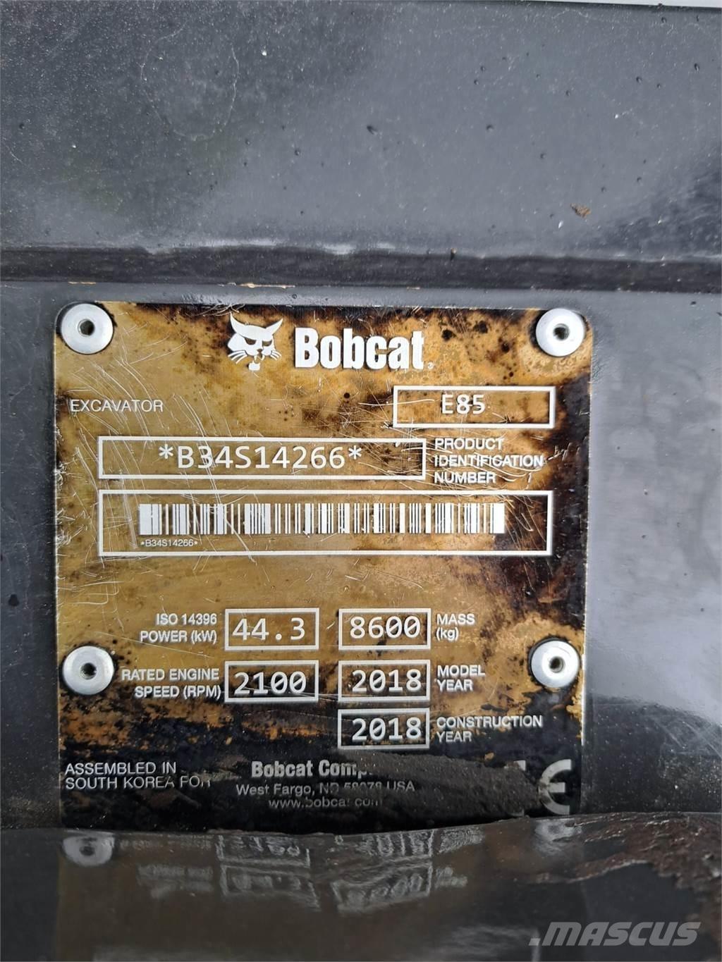 Bobcat E85 حفارات صغيرة أقل من 7 طن (حفارات صغيرة)