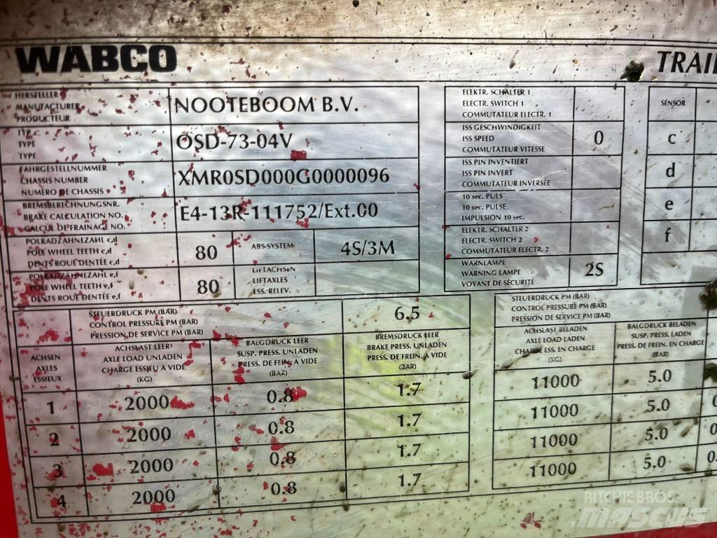  Noteboom OSD73-04V نصف مقطورة مسطحة منخفضة