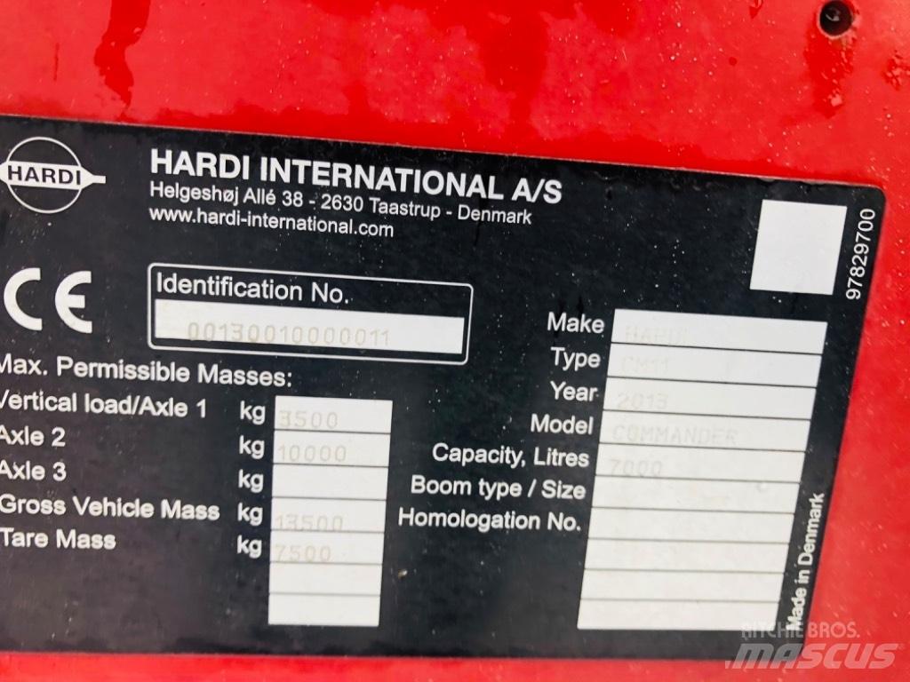 Hardi Commander 7000 الرشاشات