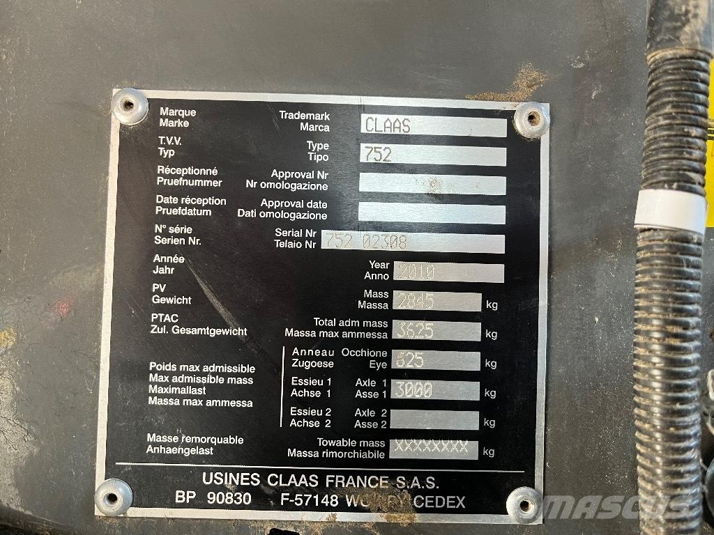 CLAAS Variant 380 محزمات مستديرة