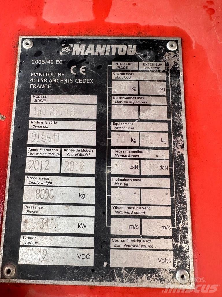 Manitou ATJ180 رافعات سلة مفصلية