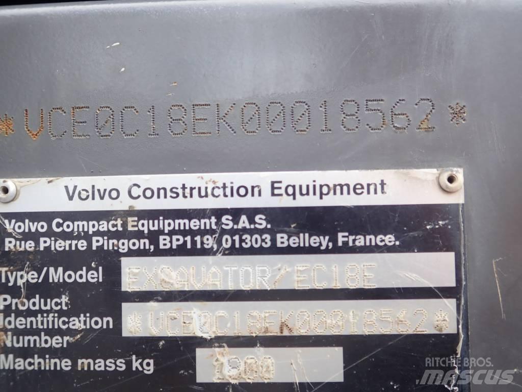 Volvo EC 18 E حفارات صغيرة أقل من 7 طن (حفارات صغيرة)