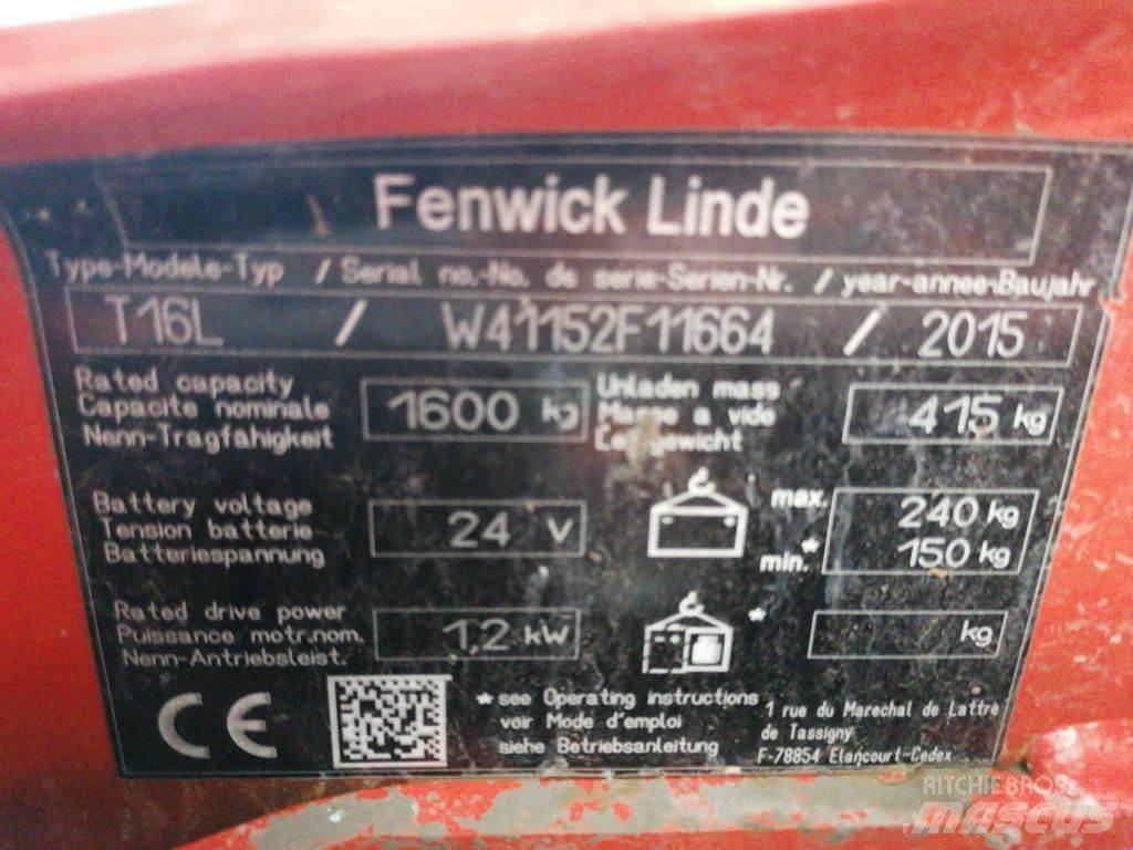 Linde T16L شاحنة يدوية بمنصة نقالة