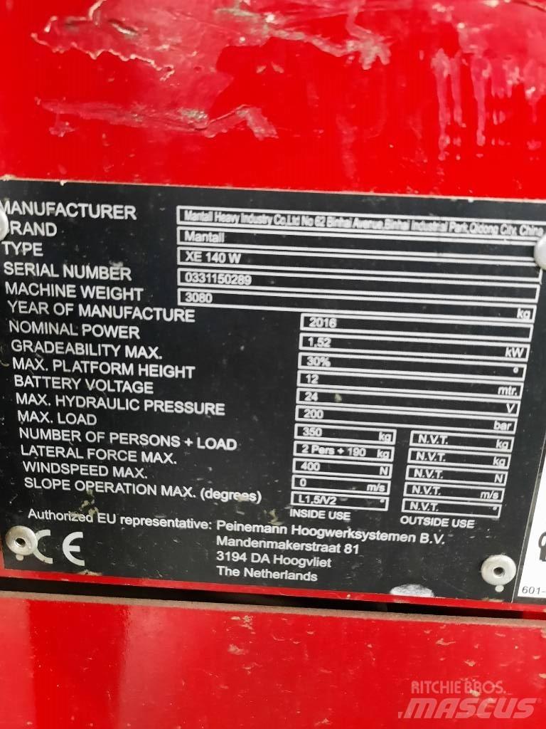 Mantall XE 140 W رافعات مقصية الشكل