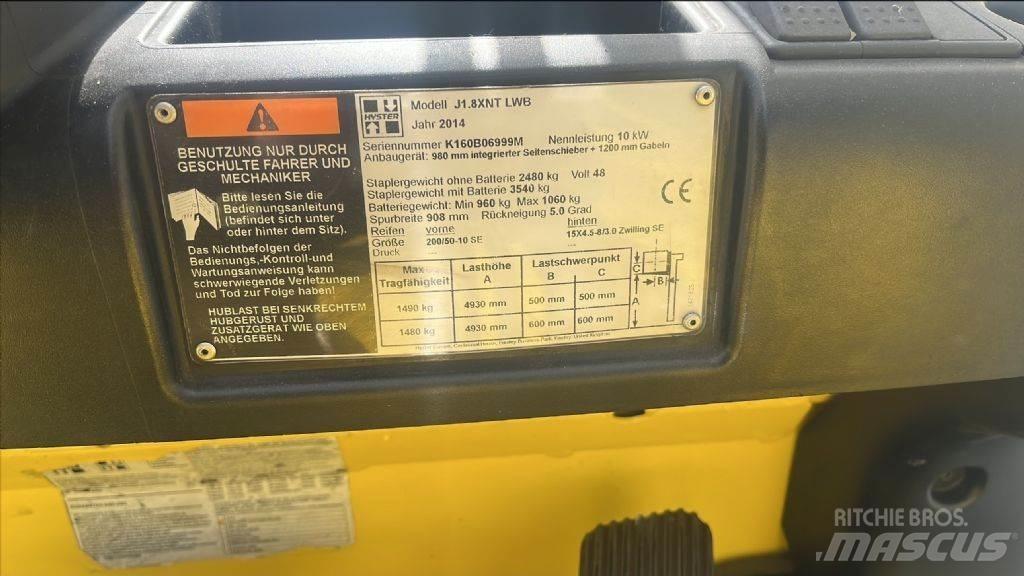 Hyster J 1.8 XNT شاحنات ذات رافعات شوكية تعمل بالكهرباء
