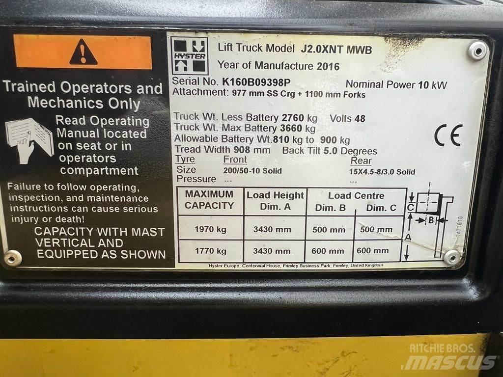 Hyster J 2.0 XNT شاحنات ذات رافعات شوكية تعمل بالكهرباء
