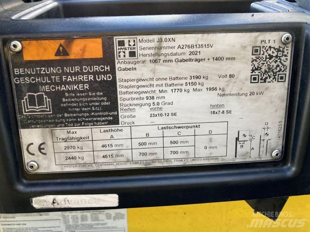 Hyster J 3.0 XN شاحنات ذات رافعات شوكية تعمل بالكهرباء