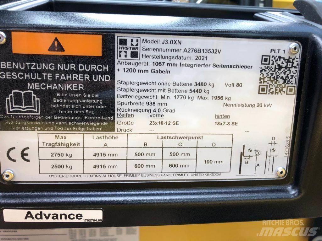 Hyster J 3.0 XN شاحنات ذات رافعات شوكية تعمل بالكهرباء