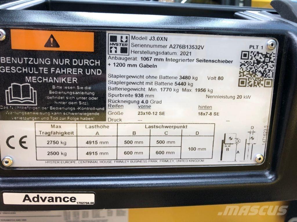Hyster J 3.0 XN شاحنات ذات رافعات شوكية تعمل بالكهرباء