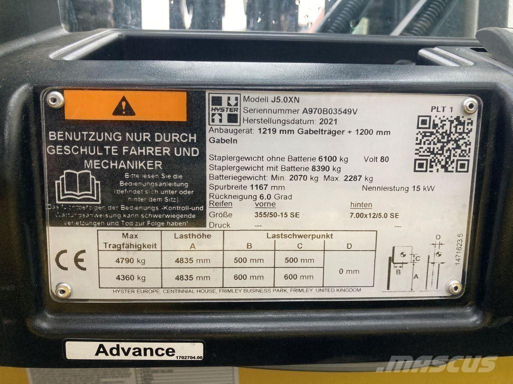 Hyster J 5.0 XN شاحنات ذات رافعات شوكية تعمل بالكهرباء