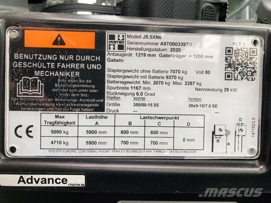 Hyster J 5.5 XN6 شاحنات ذات رافعات شوكية تعمل بالكهرباء
