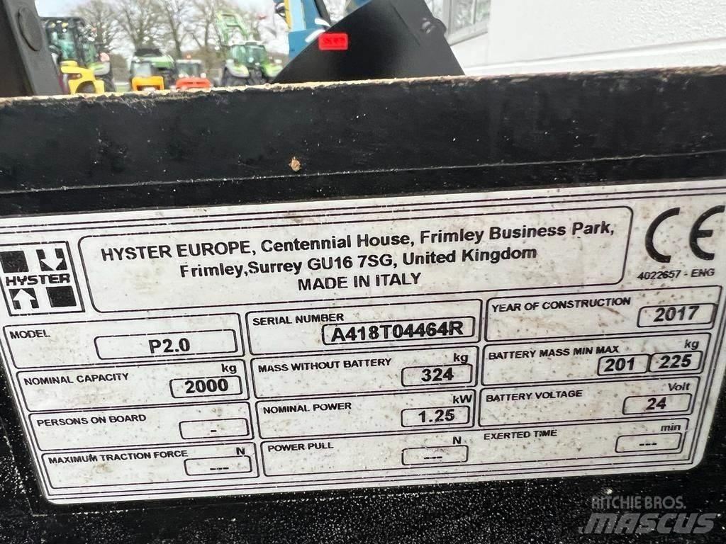Hyster P 2.0 معدات الرفع منخفض المستوى